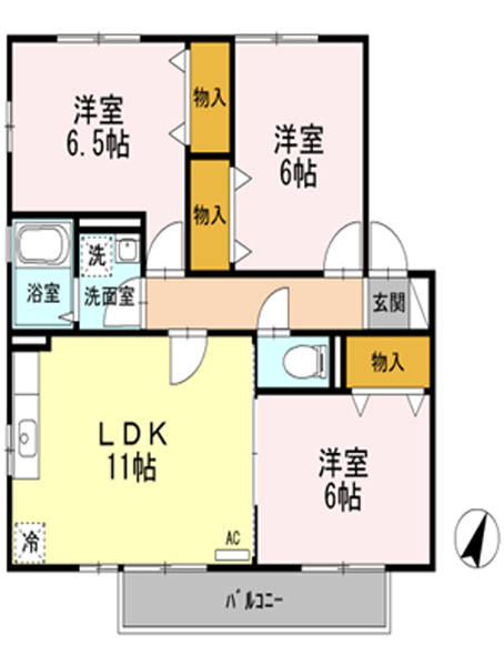 広々３ＬＤＫファミリー向け賃貸物件！連帯保証人も保証会社も不要です。